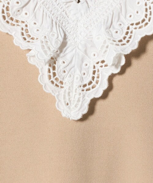 UNITED ARROWS(ユナイテッドアローズ)の「スカラップ レース フリル ニット‐ウォッシャブル‐(ニット/セーター・レディース・ネイビー/ベージュ/ブラック・FREE)」の20枚目の写真