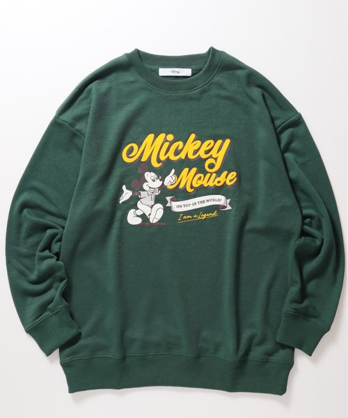 Disney(ディズニー)の「【DISNEY/ディズニー】ミッキーマウス 裏毛プリントスウェット(BIGシルエット)(スウェット・レディース・ダークグリーン/ピンク/ブラウン/グレー・MEDIUM/LARGE)」の9枚目の写真