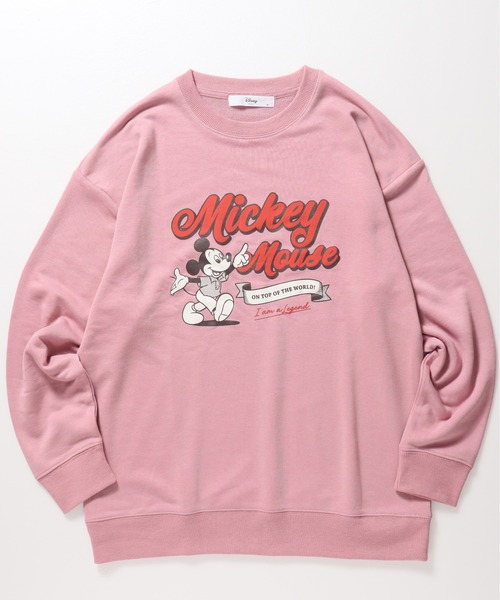 Disney(ディズニー)の「【DISNEY/ディズニー】ミッキーマウス 裏毛プリントスウェット(BIGシルエット)(スウェット・レディース・ダークグリーン/ピンク/ブラウン/グレー・MEDIUM/LARGE)」の11枚目の写真