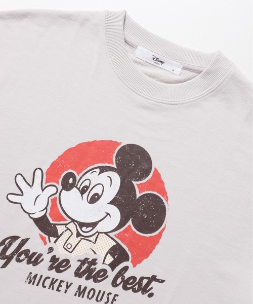 Disney(ディズニー)の「【DISNEY/ディズニー】ミッキーマウス 裏毛プリントスウェット(BIGシルエット)(スウェット・レディース・ダークグリーン/ピンク/ブラウン/グレー・MEDIUM/LARGE)」の13枚目の写真