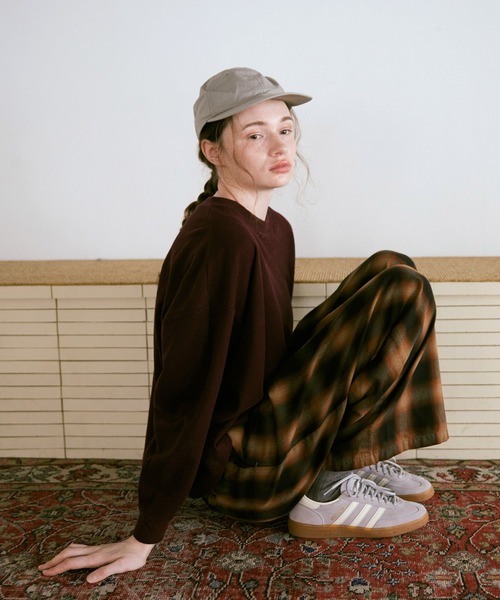 RNA-N（アールエヌエーエヌ）の「R4386 オンブレーチェックバギーパンツ（その他パンツ・レディース・ブラック/オフホワイト/ブラウン・FREE）」の3枚目の写真