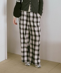 R4386 オンブレーチェックバギーパンツ