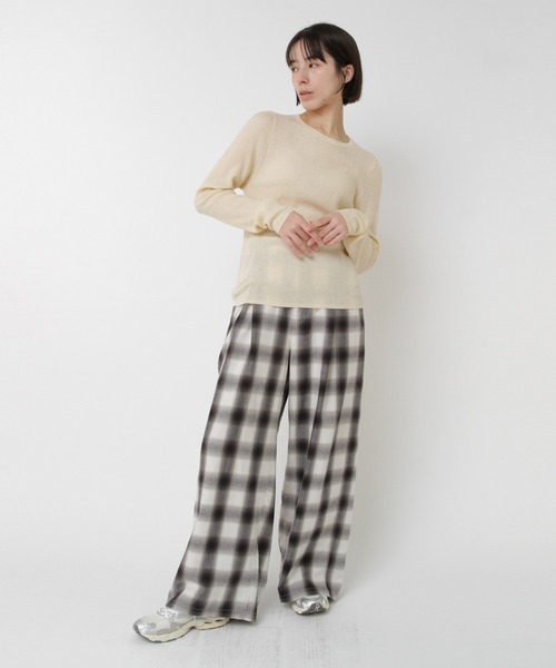 RNA-N（アールエヌエーエヌ）の「R4386 オンブレーチェックバギーパンツ（その他パンツ・レディース・ブラック/オフホワイト/ブラウン・FREE）」の13枚目の写真