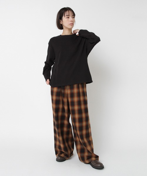 RNA-N（アールエヌエーエヌ）の「R4386 オンブレーチェックバギーパンツ（その他パンツ・レディース・ブラック/オフホワイト/ブラウン・FREE）」の21枚目の写真