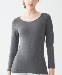 GUNZE（グンゼ）の「HOTMAGIC/ホットマジック 裏起毛 8分袖インナー(えりあき広め) 綿肌着5枚分の暖かさで寒さ知らず（インナーウェア/肌着）」