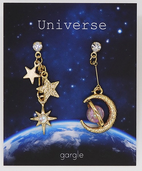 gargle(ガーグル)の「gargle ガーグル:宇宙シリーズ スパンキー 月 星 ピアス(ピアス(両耳用)・レディース・ブルー/ピンク・FREE)」の4枚目の写真