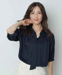 アプワイザーリッシェ♡ドットペプラムチュニックネイビーハート アプワイザーリッシェ♡ドットニットチュニック ネイビー ハート