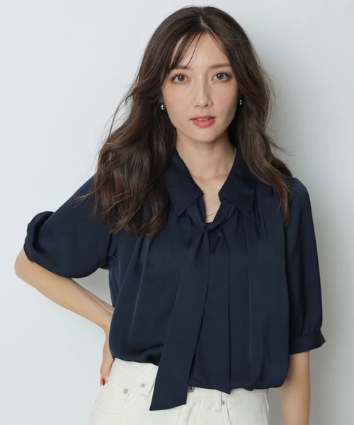 フロントチェーン5分袖ブラウス（シャツ/ブラウス）｜Apuweiser