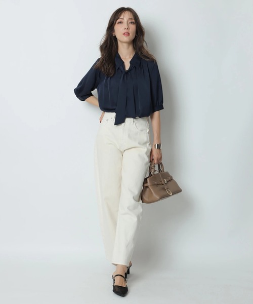 フロントチェーン5分袖ブラウス（シャツ/ブラウス）｜Apuweiser