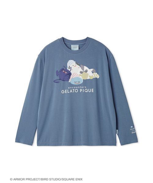 gelato pique(ジェラートピケ)の「【ドラゴンクエスト】【メンズ】スリーピングモンスターワンポイントロンT(ルームウェア/パジャマ・メンズ・クリーム/ネイビー・M/L)」の3枚目の写真