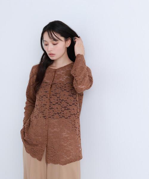 NATURAL BEAUTY BASIC（ナチュラルビューティーベーシック）の「◇【BLANC】レースブラウス（シャツ/ブラウス・レディース・オフホワイト/ブラウン・FREE）」の2枚目の写真