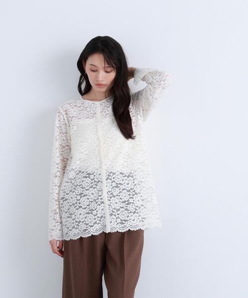 NATURAL BEAUTY BASIC（ナチュラルビューティーベーシック）の「◇【BLANC】レースブラウス（シャツ/ブラウス・レディース・オフホワイト/ブラウン・FREE）」の5枚目の写真