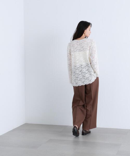 NATURAL BEAUTY BASIC（ナチュラルビューティーベーシック）の「◇【BLANC】レースブラウス（シャツ/ブラウス・レディース・オフホワイト/ブラウン・FREE）」の6枚目の写真