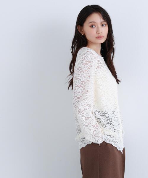 NATURAL BEAUTY BASIC（ナチュラルビューティーベーシック）の「◇【BLANC】レースブラウス（シャツ/ブラウス・レディース・オフホワイト/ブラウン・FREE）」の7枚目の写真