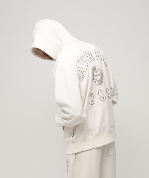 AVIREX（アヴィレックス）の「AVIREX 50th VARSITY PARKA / 50周年 バーシティー パーカー / アヴィレックス（パーカー・メンズ・チャコール/オフホワイト/エンジ・XX-LARGE/LARGE/MEDIUM/X-LARGE）」の4枚目の写真