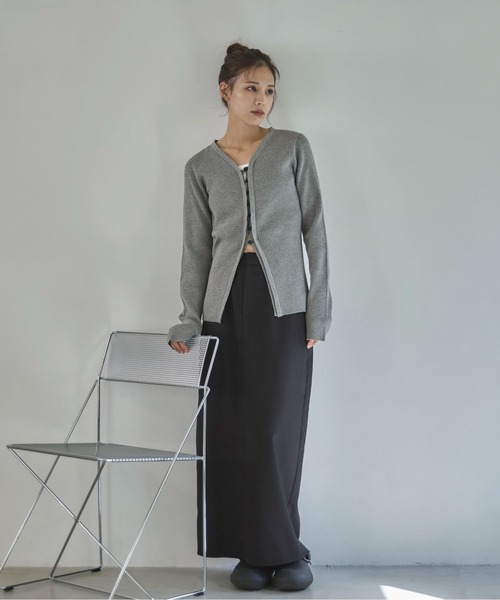 feepur（フェピュール）の「【ハンドウォッシャブル】リブニットVカーディガン（カーディガン/ボレロ・レディース・アイボリー/ブラック/グレー/チャコールグレー/ブラウン・MEDIUM）」の19枚目の写真