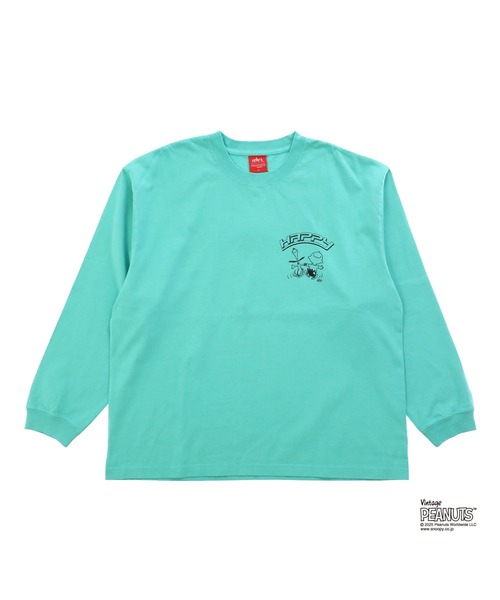 Manhattan Portage（マンハッタンポーテージ）の「L/S Print T-Shirt PEANUTS（Tシャツ/カットソー・メンズ・アイボリー/ターコイズブルー/チャコールグレー・SMALL/MEDIUM/LARGE/X-LARGE）」の2枚目の写真