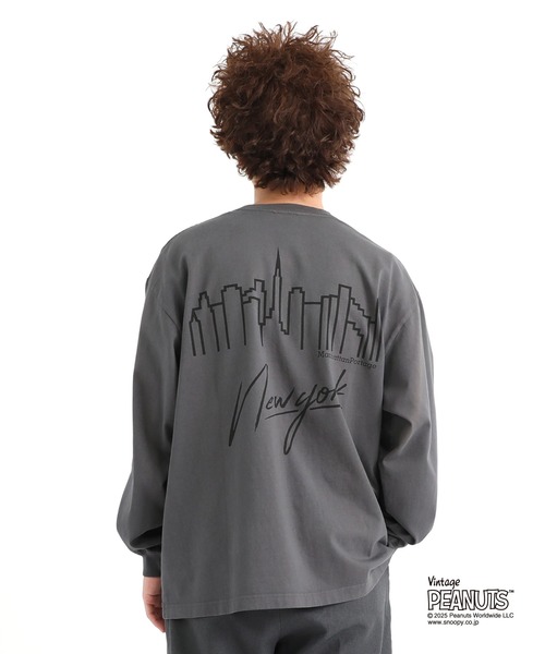 Manhattan Portage（マンハッタンポーテージ）の「L/S Print T-Shirt PEANUTS（Tシャツ/カットソー・メンズ・アイボリー/ターコイズブルー/チャコールグレー・SMALL/MEDIUM/LARGE/X-LARGE）」の4枚目の写真