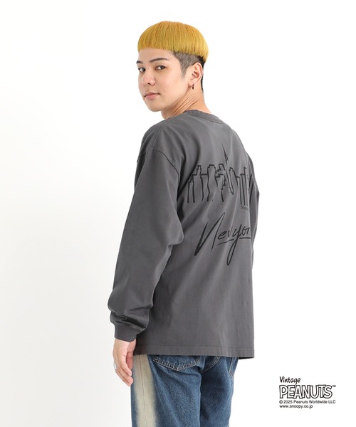 Manhattan Portage（マンハッタンポーテージ）の「L/S Print T-Shirt PEANUTS（Tシャツ/カットソー・メンズ・アイボリー/ターコイズブルー/チャコールグレー・SMALL/MEDIUM/LARGE/X-LARGE）」の5枚目の写真
