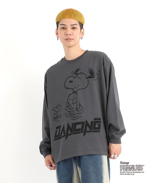 Manhattan Portage（マンハッタンポーテージ）の「L/S Print T-Shirt PEANUTS（Tシャツ/カットソー・メンズ・アイボリー/ターコイズブルー/チャコールグレー・SMALL/MEDIUM/LARGE/X-LARGE）」の6枚目の写真