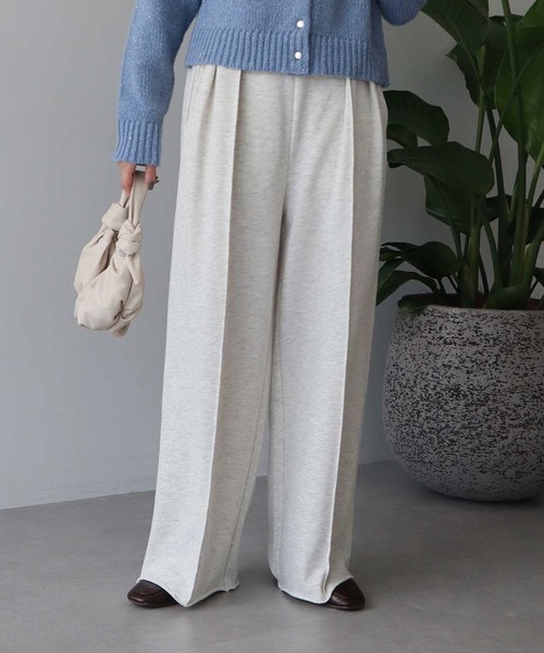 earth music&ecology（アースミュージックアンドエコロジー）の「センターシームタックスウェットパンツ（スウェットパンツ・レディース・チャコールグレー/ブラウン/ホワイト系その他・FREE）」の3枚目の写真