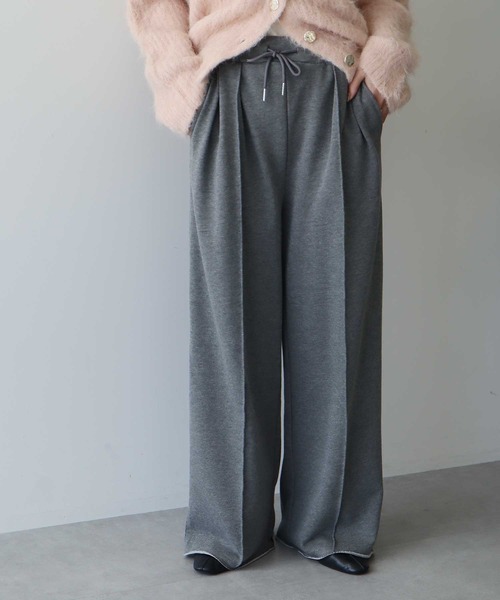 earth music&ecology（アースミュージックアンドエコロジー）の「センターシームタックスウェットパンツ（スウェットパンツ・レディース・チャコールグレー/ブラウン/ホワイト系その他・FREE）」の12枚目の写真