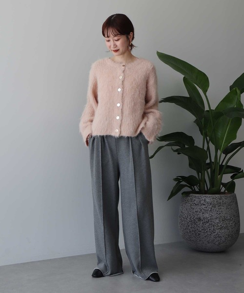 earth music&ecology（アースミュージックアンドエコロジー）の「センターシームタックスウェットパンツ（スウェットパンツ・レディース・チャコールグレー/ブラウン/ホワイト系その他・FREE）」の8枚目の写真