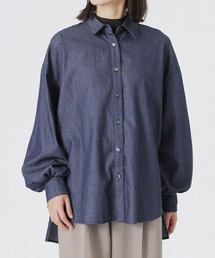 デニムバックギャザーブラウス