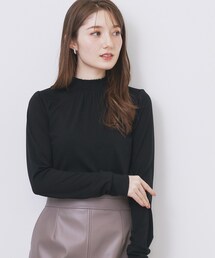 index | シャーリングデザイントップス【洗濯機OK/吸湿発熱】(Tシャツ/カットソー)