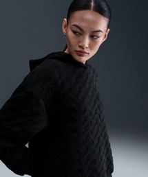 NIKE（ナイキ）の「《セットアップ対応商品》ナイキ スポーツウェア フェニックス フリース ウィメンズ ルーズ ジャカード プルオーバー パーカー / Nike Sportswear Phoenix Fleece Women's Loose Jacquard Pullover Hoodie HV2782-010 Black（パーカー）」