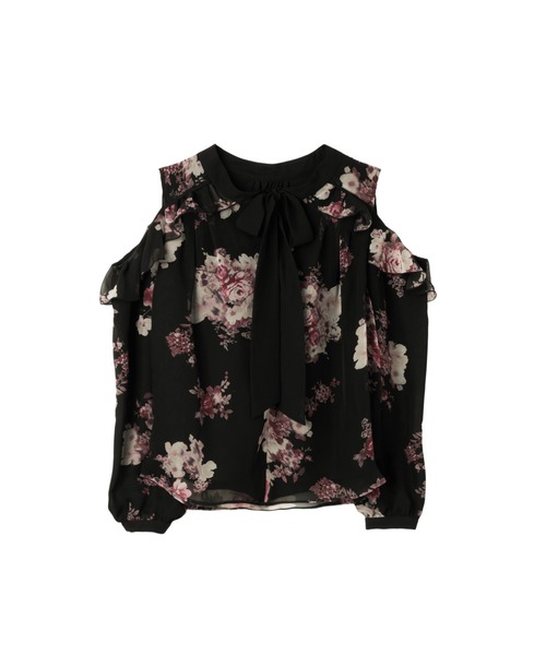 Her lip to(ハーリップトゥー)の「Isaline Bow-Tie Floral Blouse(シャツ/ブラウス・レディース・ブラック/ベージュ系/ホワイト系・S/M)」の8枚目の写真