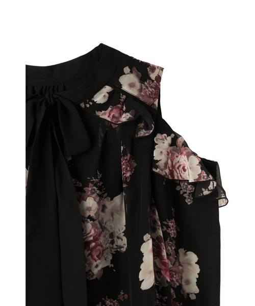 Her lip to(ハーリップトゥー)の「Isaline Bow-Tie Floral Blouse(シャツ/ブラウス・レディース・ブラック/ベージュ系/ホワイト系・S/M)」の15枚目の写真