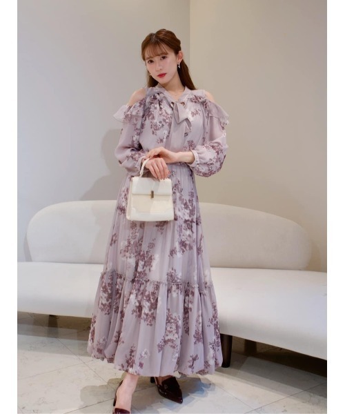 Her lip to(ハーリップトゥー)の「Isaline Bow-Tie Floral Blouse(シャツ/ブラウス・レディース・ブラック/ベージュ系/ホワイト系・S/M)」の19枚目の写真