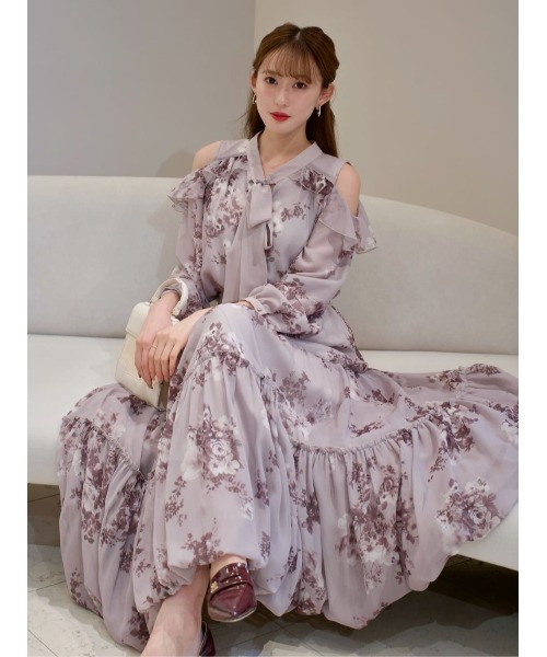 Her lip to(ハーリップトゥー)の「Isaline Bow-Tie Floral Blouse(シャツ/ブラウス・レディース・ブラック/ベージュ系/ホワイト系・S/M)」の14枚目の写真