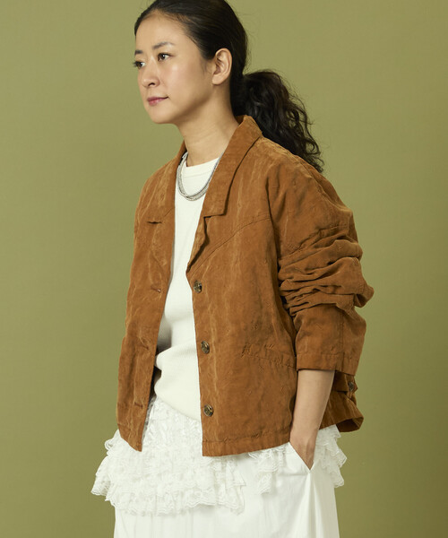 Freada（フリーダ）の「Freada/フリーダ フェード加工ジャケット（その他アウター・レディース・ブラウン/グレー・ONE SIZE）」の3枚目の写真