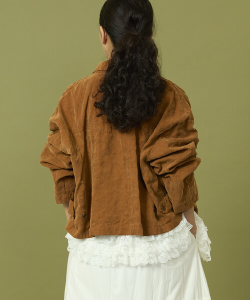 Freada（フリーダ）の「Freada/フリーダ フェード加工ジャケット（その他アウター・レディース・ブラウン/グレー・ONE SIZE）」の4枚目の写真