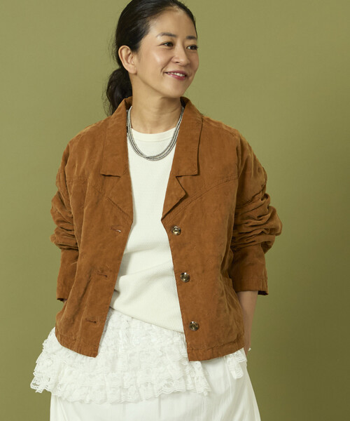 Freada（フリーダ）の「Freada/フリーダ フェード加工ジャケット（その他アウター・レディース・ブラウン/グレー・ONE SIZE）」の5枚目の写真