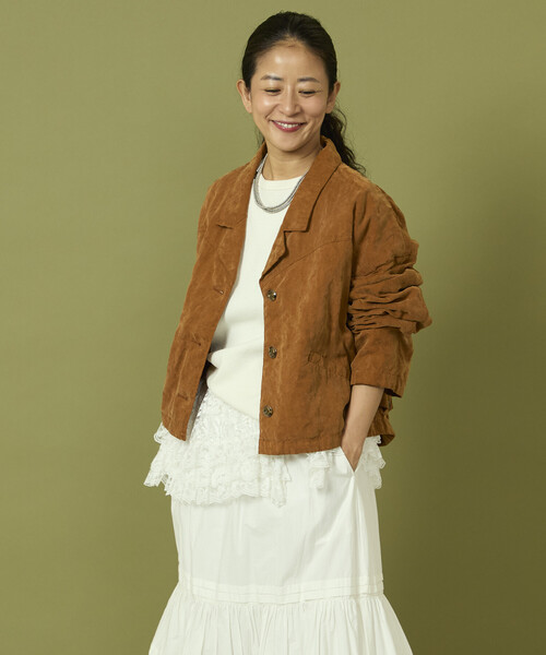 Freada（フリーダ）の「Freada/フリーダ フェード加工ジャケット（その他アウター・レディース・ブラウン/グレー・ONE SIZE）」の6枚目の写真