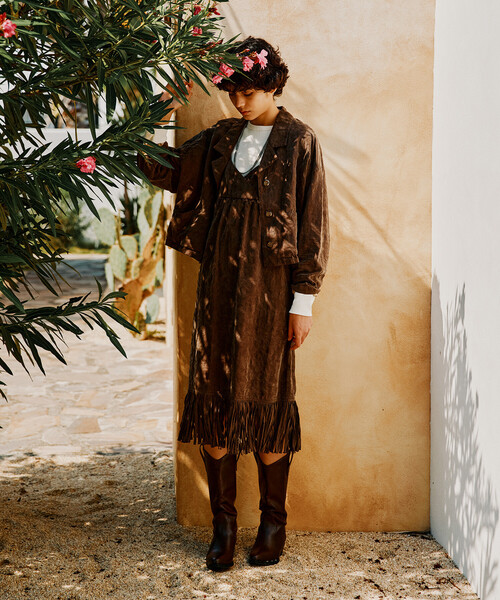 Freada（フリーダ）の「Freada/フリーダ フェード加工ジャケット（その他アウター・レディース・ブラウン/グレー・ONE SIZE）」の10枚目の写真