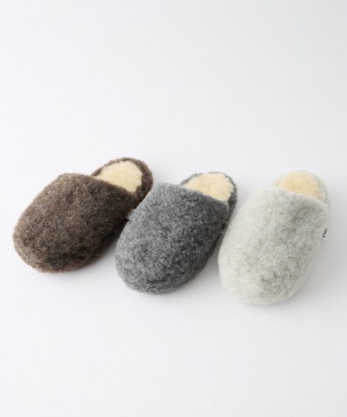 COLD BREAKER(コールドブレーカー)の「【AMERIA ANDERSON】【COLD BREAKER/コールドブレイカー】Basic Slippers No Heel / ウール ボリュームボアスリッパ(ルームシューズ/スリッパ・レディース・ライトグレー/チャコールグレー/ブラウン・37/38)」の4枚目の写真