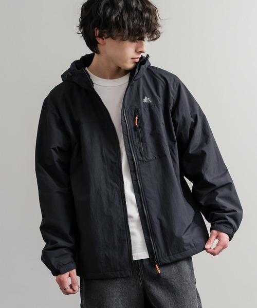 LOGOS（ロゴス）の「LOGOS ロゴス オーバーサイズフード裏ボアフリースフーディー/ワンポイントロゴ入り撥水ナイロンジャケット（マウンテンパーカー・メンズ・ネイビー/レッド/ダークグリーン/ブラック/ライトベージュ・LL/L/M）」の6枚目の写真