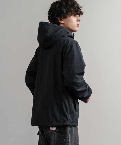 LOGOS（ロゴス）の「LOGOS ロゴス オーバーサイズフード裏ボアフリースフーディー/ワンポイントロゴ入り撥水ナイロンジャケット（マウンテンパーカー・メンズ・ネイビー/レッド/ダークグリーン/ブラック/ライトベージュ・LL/L/M）」の8枚目の写真