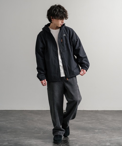 LOGOS（ロゴス）の「LOGOS ロゴス オーバーサイズフード裏ボアフリースフーディー/ワンポイントロゴ入り撥水ナイロンジャケット（マウンテンパーカー・メンズ・ネイビー/レッド/ダークグリーン/ブラック/ライトベージュ・LL/L/M）」の9枚目の写真