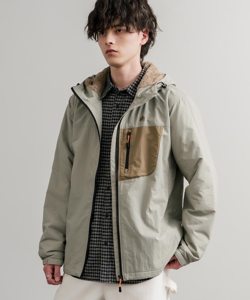 LOGOS（ロゴス）の「LOGOS ロゴス オーバーサイズフード裏ボアフリースフーディー/ワンポイントロゴ入り撥水ナイロンジャケット（マウンテンパーカー・メンズ・ネイビー/レッド/ダークグリーン/ブラック/ライトベージュ・LL/L/M）」の11枚目の写真