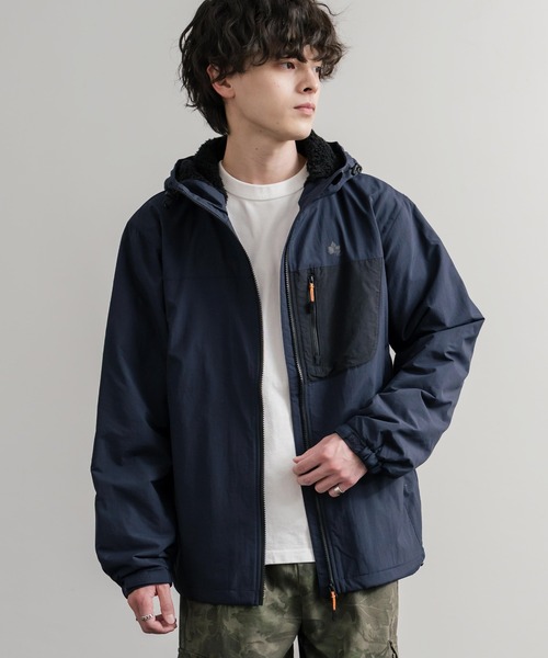 LOGOS（ロゴス）の「LOGOS ロゴス オーバーサイズフード裏ボアフリースフーディー/ワンポイントロゴ入り撥水ナイロンジャケット（マウンテンパーカー・メンズ・ネイビー/レッド/ダークグリーン/ブラック/ライトベージュ・LL/L/M）」の21枚目の写真