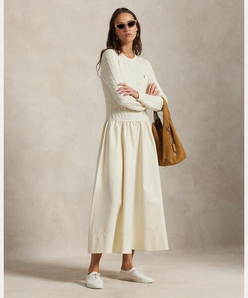 希少　RALPH LAURENラルフローレン　ストライプ　マルベリーシルクドレス POLO RALPH LAUREN（ポロ ラルフ ローレン）の「ストライプド