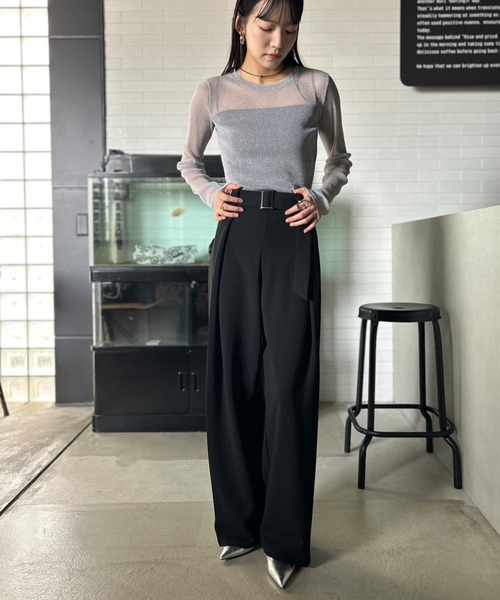 Kotoe(コトエ)の「【全8色】 ラメシアートップス クルーネック 長袖(Tシャツ/カットソー・レディース・ブラック/ワイン/アイボリー/シルバー/ブラウン/ホワイト系その他/ダークグレー/ゴールド・FREE)」の15枚目の写真