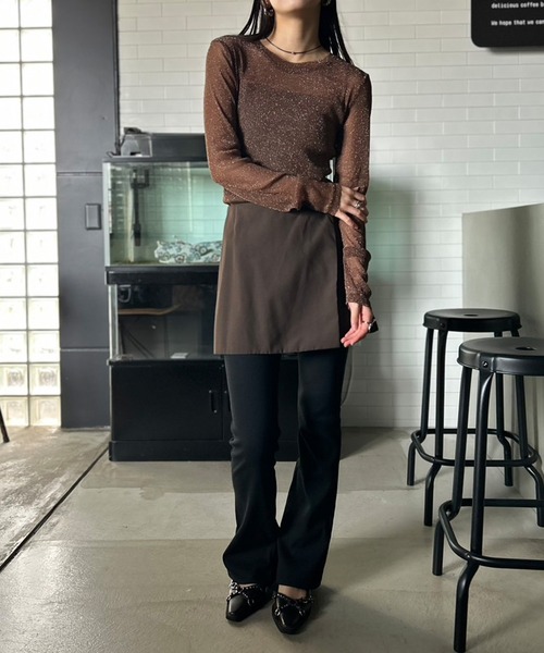 Kotoe(コトエ)の「【全8色】 ラメシアートップス クルーネック 長袖(Tシャツ/カットソー・レディース・ブラック/ワイン/アイボリー/シルバー/ブラウン/ホワイト系その他/ダークグレー/ゴールド・FREE)」の21枚目の写真