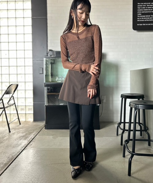 Kotoe(コトエ)の「【全8色】 ラメシアートップス クルーネック 長袖(Tシャツ/カットソー・レディース・ブラック/ワイン/アイボリー/シルバー/ブラウン/ホワイト系その他/ダークグレー/ゴールド・FREE)」の22枚目の写真