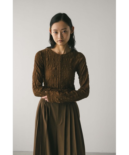 STYLEMIXER（スタイルミキサー）の「シャーリングコルセットトップ（シャツ/ブラウス・レディース・ブラック/ブラウン/ブルー・SMALL/MEDIUM）」の14枚目の写真